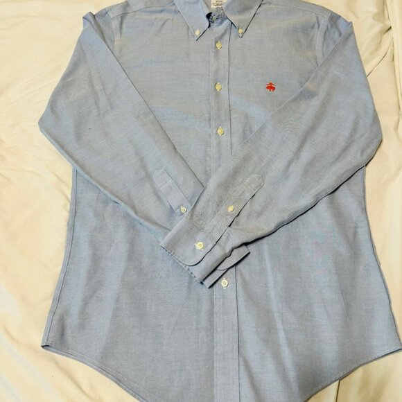 Brooks Brothers Regent Fit Size Medium Button Up Dress Shirt Blue - Picture 1 of 10